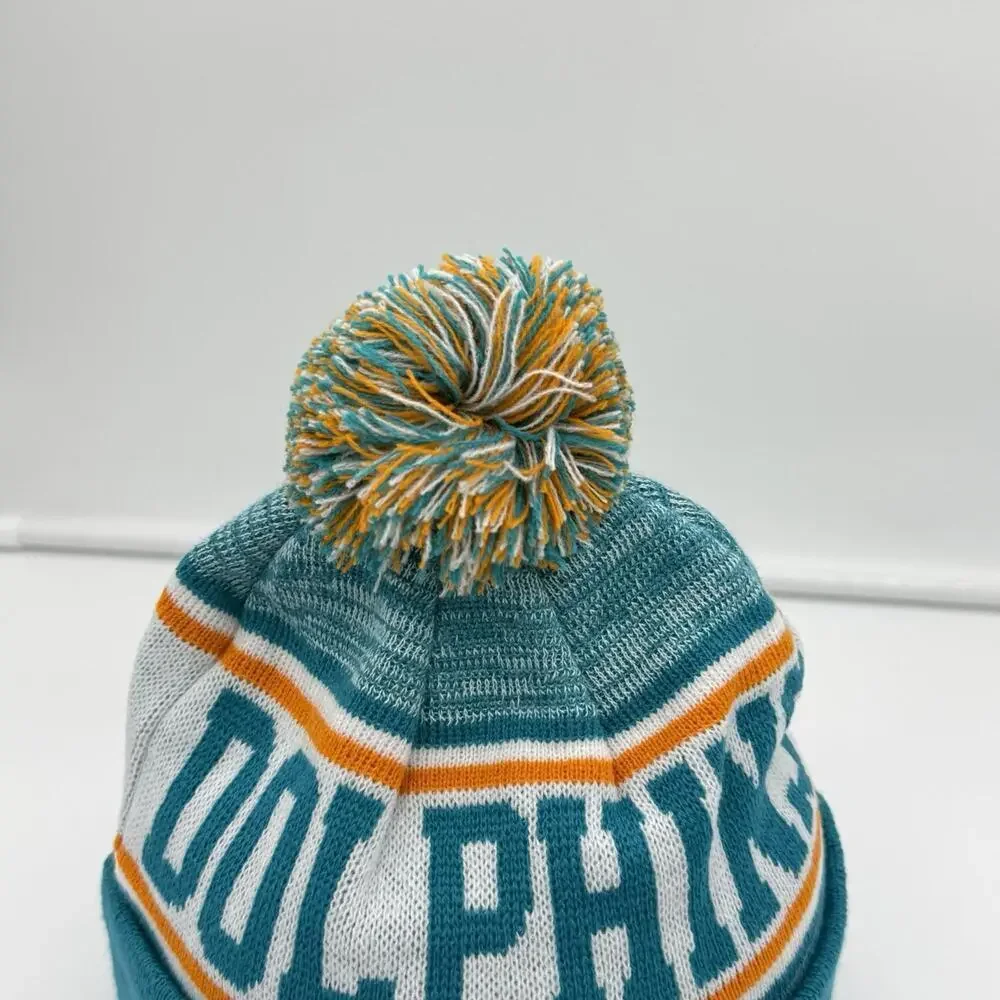 Miami Dolphins Hat Beanie Knit Pom Mens One Size Green NFL Football New Era NWT